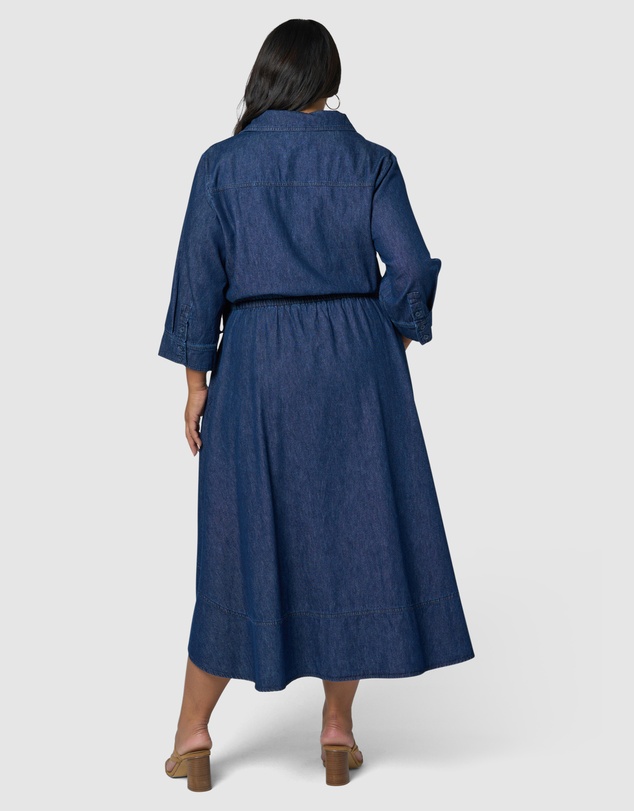 Indigo Tonic - Thalia Chambray Wrap Midi Dress