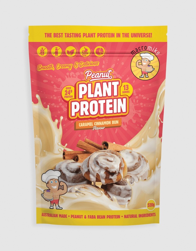 Macro Mike - Caramel Cinnamon Bun Peanut Plant Protein - 520g