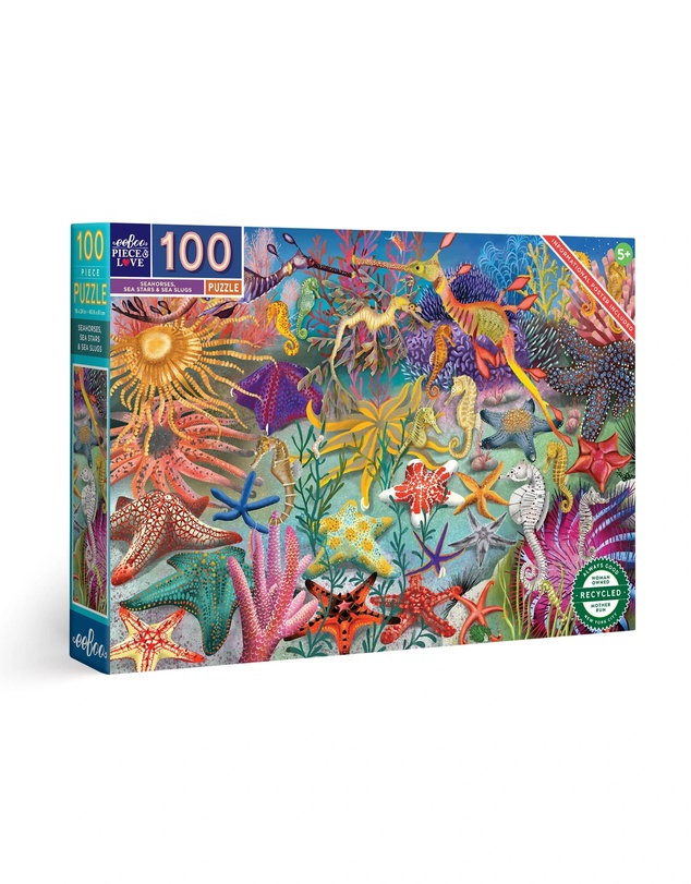 Eeboo - 100PC Puzzle Seahorses, Sea Stars & Sea Slugs