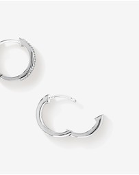 Michael Hill - Reversible Huggie Earrings With Cubic Zirconia In Sterling Silver
