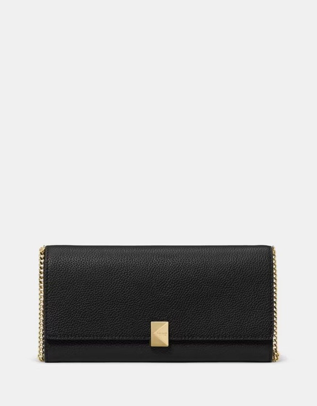 Kate Spade - Deco Pebbled Leather Wallet On Chain
