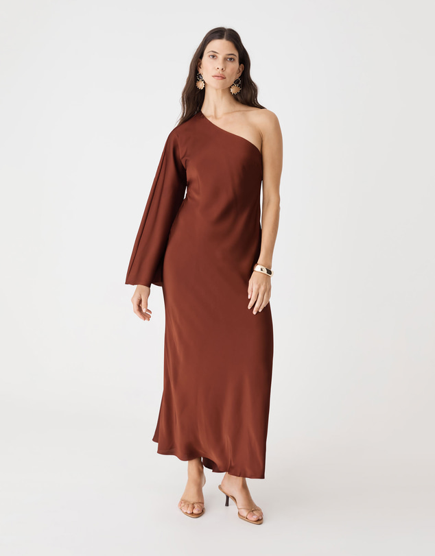 Forcast - Cleo One Shoulder Satin Dress