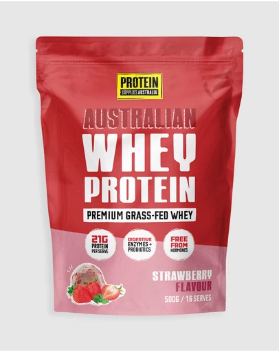 Protein Supplies Australia - Strawberry Australian Whey Protein - 500g