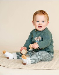 Bebe by Minihaha - Otto Proud Puppy Organic Knitted Jumper - Babies