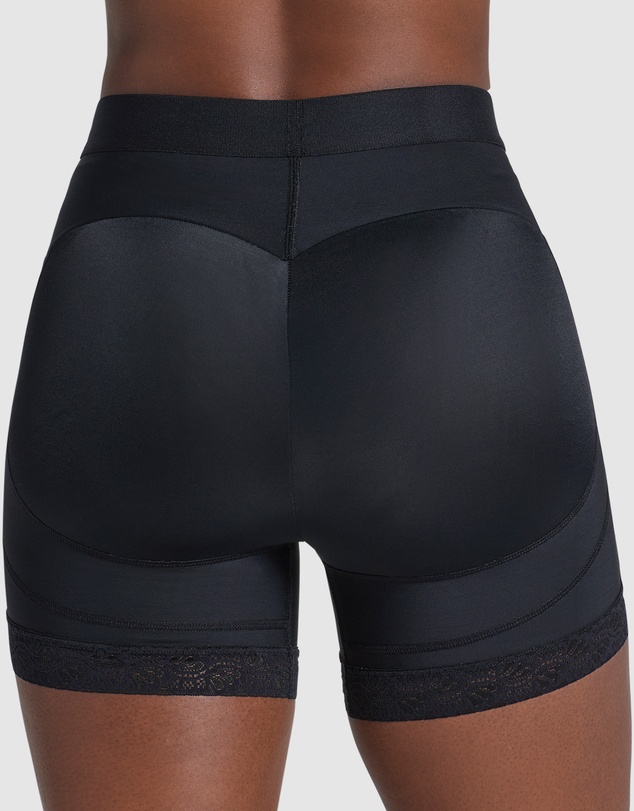 Leonisa - Mid-Rise Bottom-Lifting Shaper Shorts with Lace
