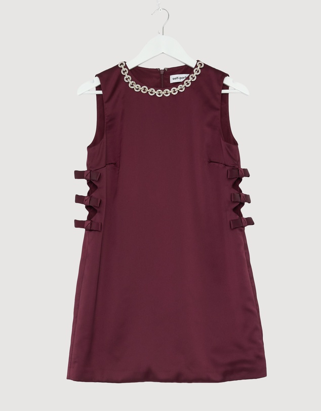 Revibe - Repaired Self Portrait Satin Cut Out Mini Dress - AU 10