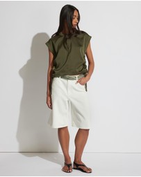 Decjuba - Alessia Satin Side Tie Tee