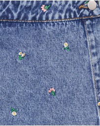 Petal & Pup - Evanna Denim Skort - Embroidery Medium Wash