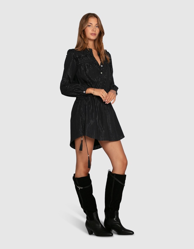 Belle & Bloom - Off the Vine Lurex Stripe Mini Dress