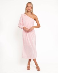 Petal & Pup - Pontee One Shoulder Pleated Midi Dress - Pink
