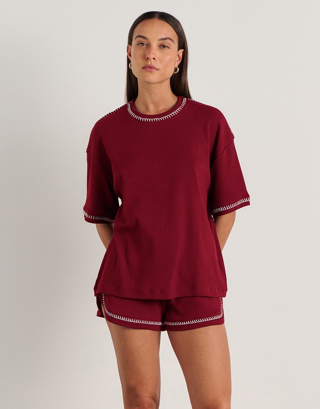 Jag - Celina Blanket Stitch Tee