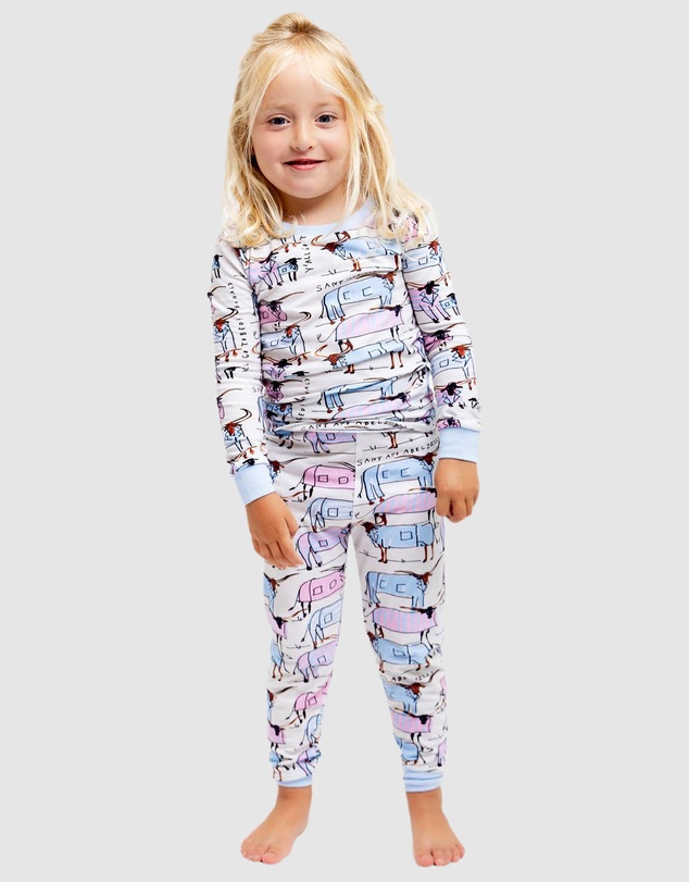 Sant And Abel - Kids Drawbertson Longhorns Long PJ Set