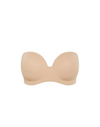 City Chic - Plus Size Luxe Microfibre Strapless Bra - cafe