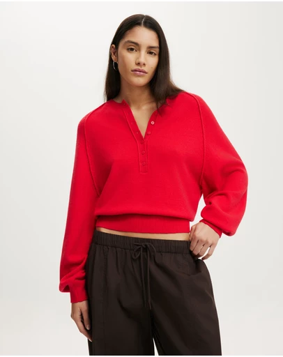 Cotton On - Everfine Oversized Henley Knit