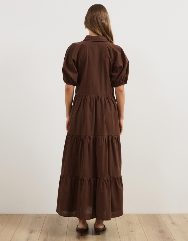 Atmos&Here - Alexis Tiered Button Through Midi Dress