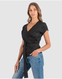 CAMIXA - VERONICA Wrap Linen Shirt