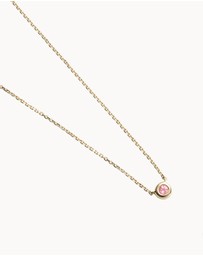 Kirstin Ash - Petite Birthstone Necklace October Pink Tourmaline