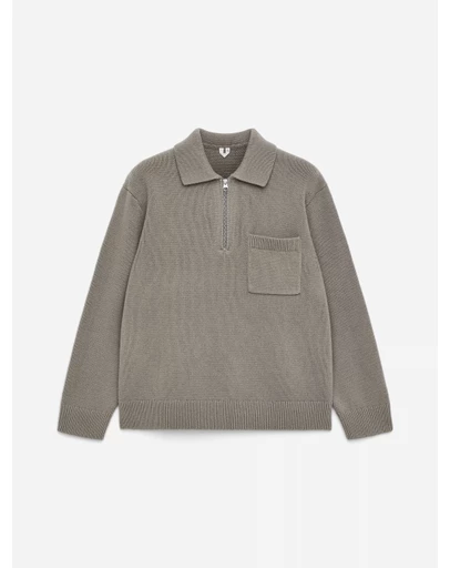 ARKET - Knitted Wool Zip Polo Shirt