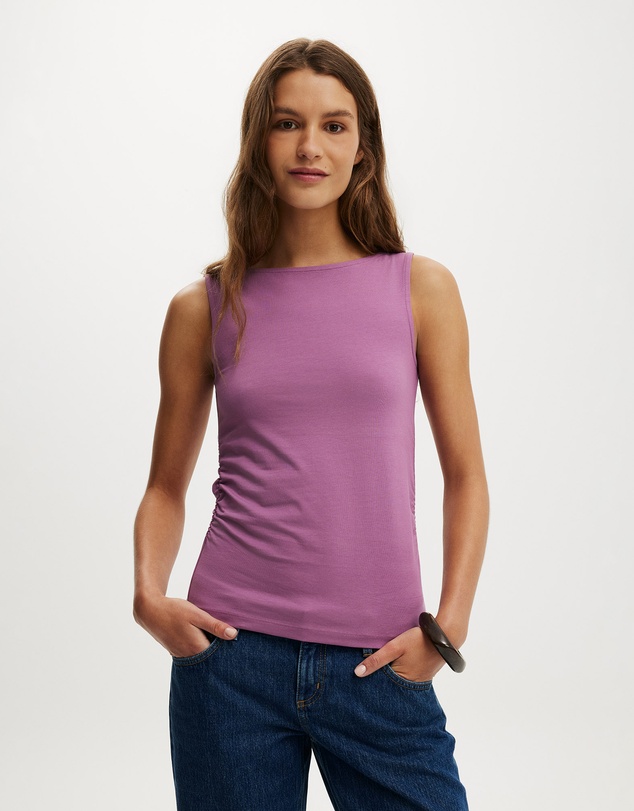 Cotton On - Longline Boat Neck Tank