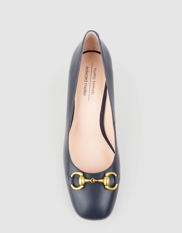 Edward Meller - BAILEY85 Block Heel Pump with Trim