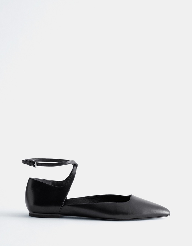 & Other Stories - Leather Cross-Strap Ballet Flats