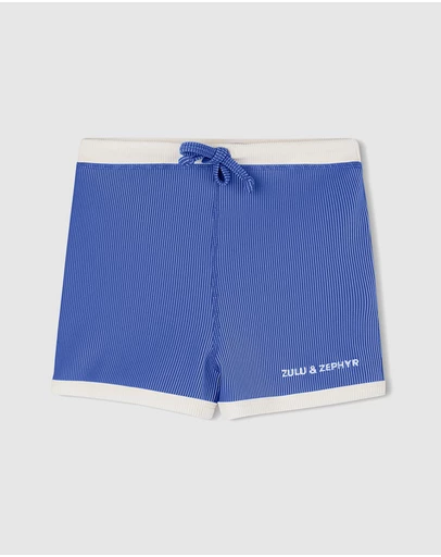Zulu & Zephyr Mini - Mini Stripe Rib Surf Shorts - Babies-Teens