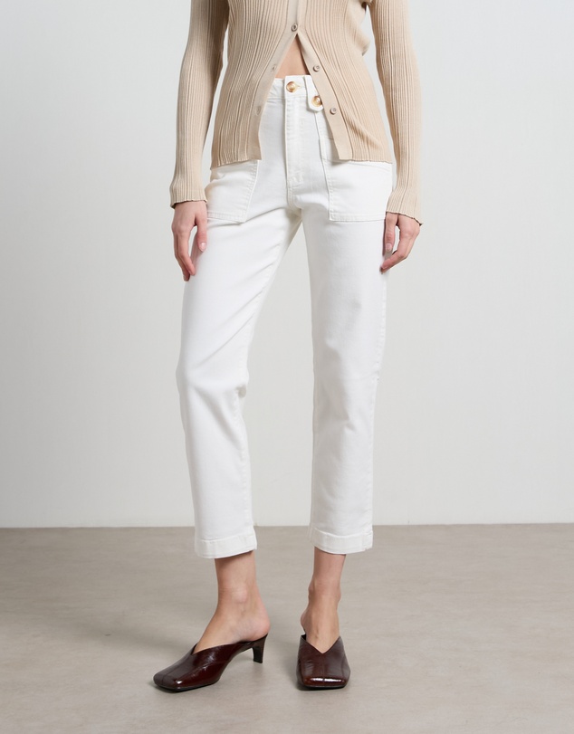 DRICOPER DENIM - Stella Stretch High Waisted Ivory Trousers