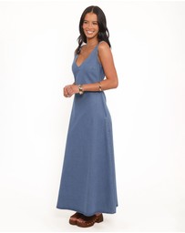 Petal & Pup - Odelia Denim Maxi Dress - Indigo