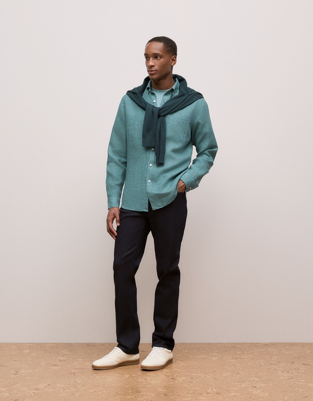 Trenery - Cotton Jersey Crew T-shirt in Jade Green