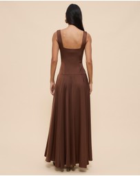 CHANCERY - Serena Drop Waist Square Neck Maxi Dress