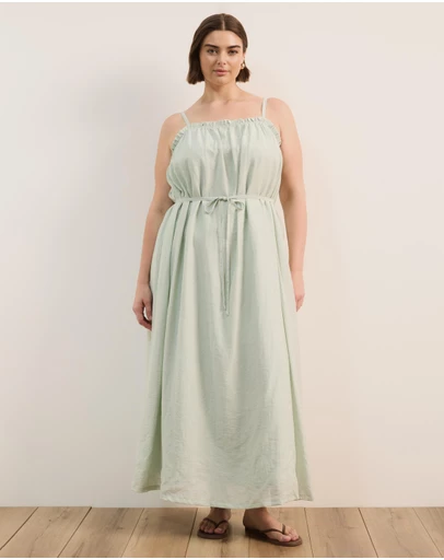 Atmos&Here Curvy - Brooks Linen Blend Maxi Dress