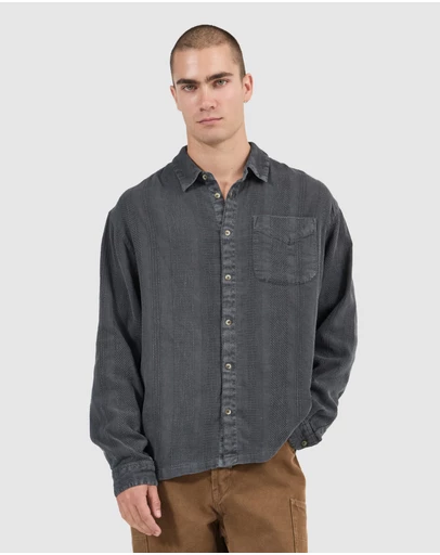 Rolla's - Heavy Weave Long Sleeve - Washed Black