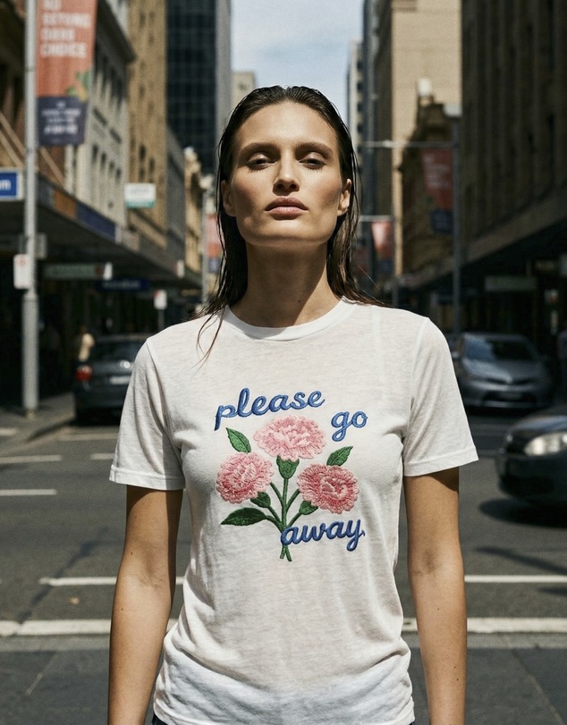 THE TALES - Please Go Away Fitted Tencel Tee