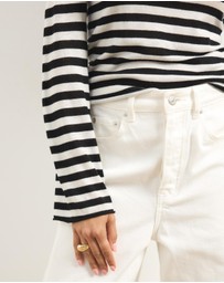 Atmos&Here - Bella Fine Knit Stripe Top