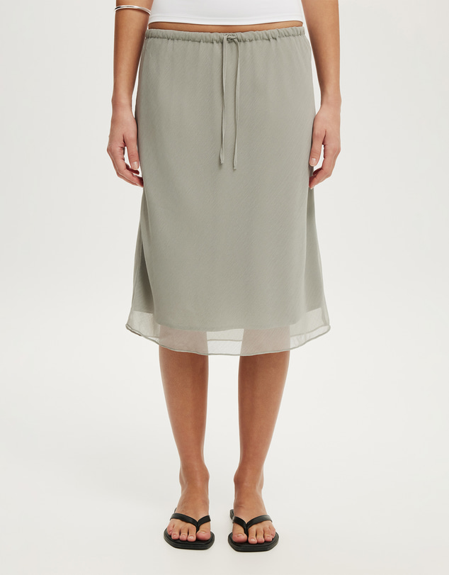 Cotton On - Chiffon Midi Slip Skirt