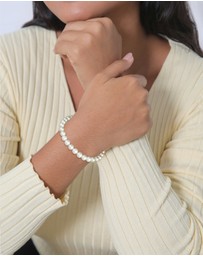 Elli Jewelry - Bracelet Baroque Trend with Shell Core Pearls in 925 Sterling Silver Gold Plated