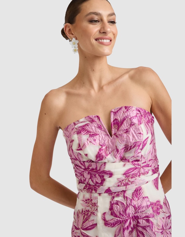 Romance by Honey and Beau - Seanna Bandeau V Neck Midi Dress
