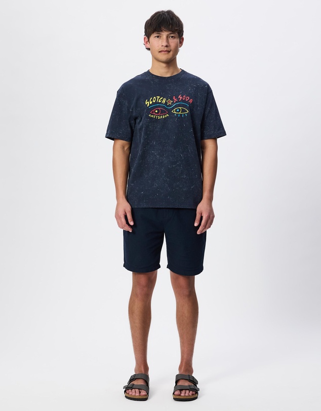 Scotch & Soda - Front Artwork Relaxed-Fit Snow-Washed T-Shirt