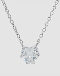 Georgini - GEORGINI MIDNIGHT VELVET BABY HEART NECKLACE SILVER