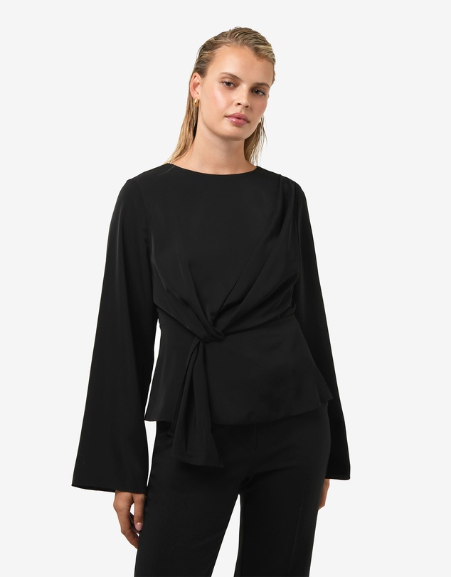 Forcast - Melody Long Sleeve Draped Top