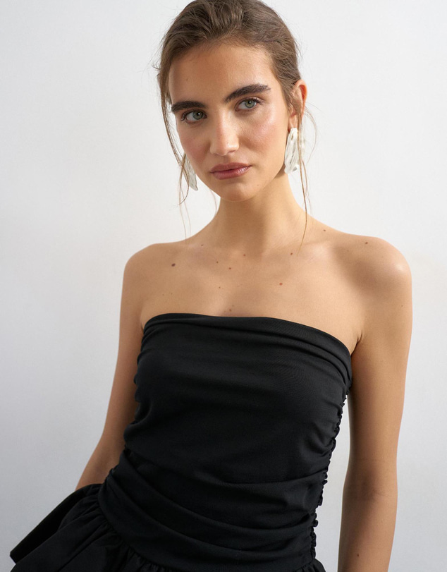TOPSHOP - Camilla Peplum Bandeau Top Jrs