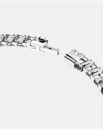 Swarovski - Matrix Tennis bracelet, Round cut, White, Rhodium plated