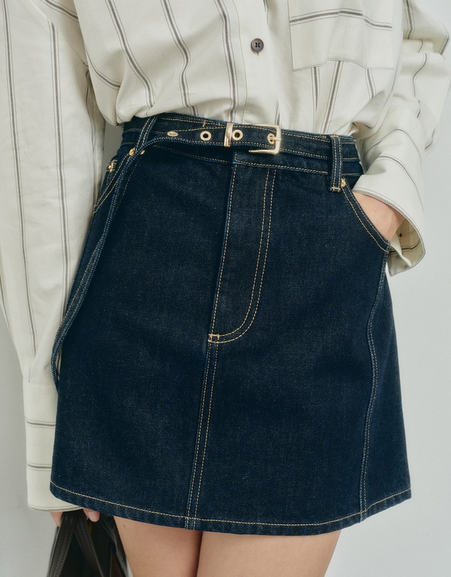 Witchery - Denim Belt Mini Skirt