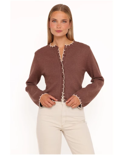Petal & Pup - Payton Scallop Cardigan - Brown