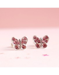 Lauren Hinkley - Lauren Hinkley Pink Crystal Butterfly Earrings