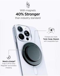 PopSockets - PopWallet+ MagSafe Softgoods Phone Wallet Card Holder+ Magnetic Adapter Ring