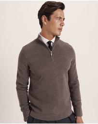 SABA - Franklin Quarter Zip Wool Knit Polo
