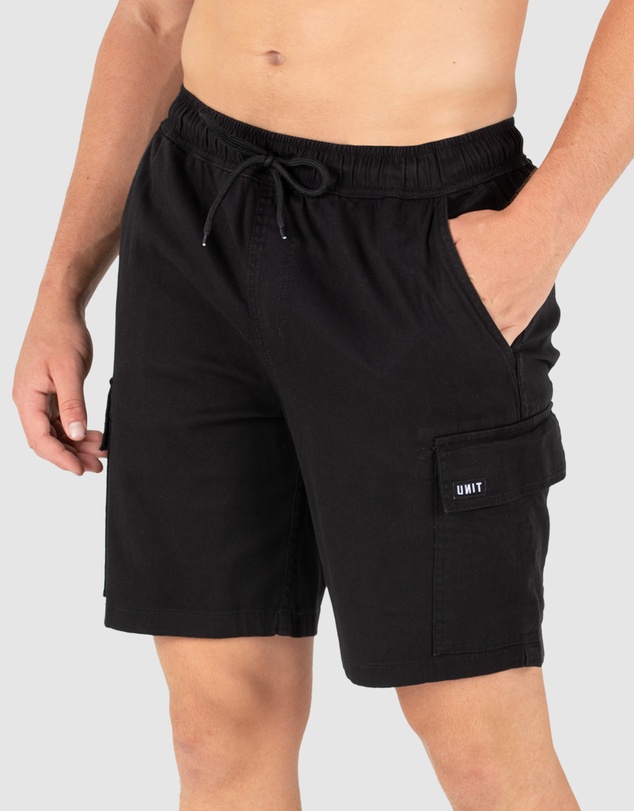 UNIT - UNIT Pivot Mens Elastic Waist Cargo Shorts