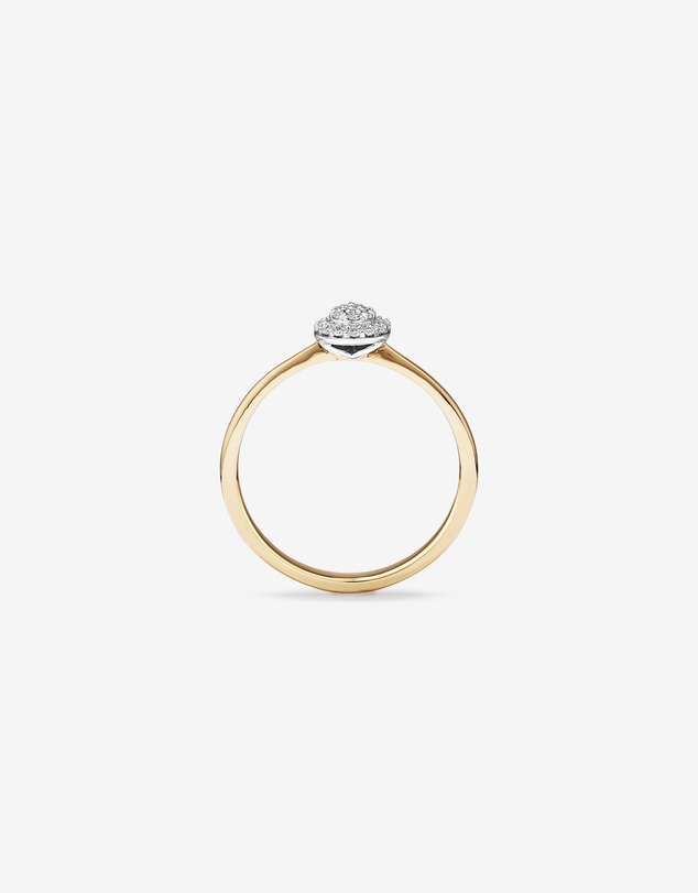 Michael Hill - 0.10 Carat TW Pear Cluster Diamond Promise Ring in 10kt Yellow and White Gold