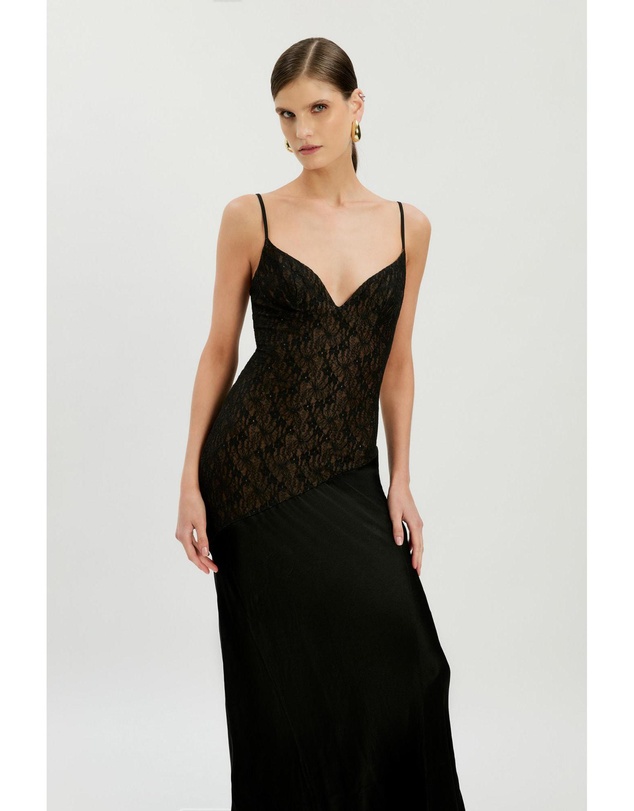 Bardot - Aralia Lace Satin Maxi Dress
